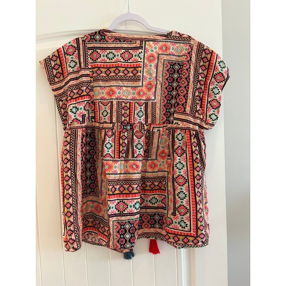 Savanna Jane Women's Multicolored Print Babydoll Top - Picture 5 of 9